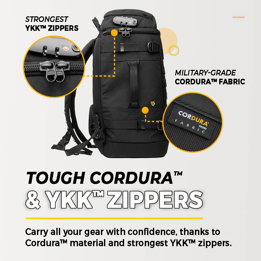The Tactical Backpack with a Triple TSA-Approved Locking System